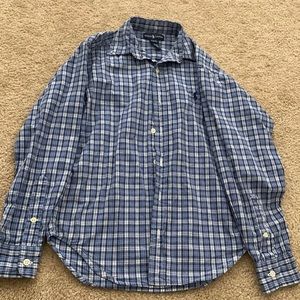 Boy’s Ralph Lauren buttoned up Blue long sleeve polo shirt. Sz S8/10 Worn once.